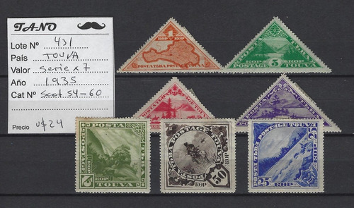 Lote431 Tannu Tuva Serie Completa Año 1935 Scott#54-60 Nueva