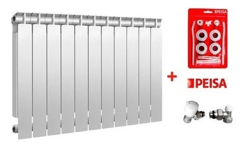 Imagen 1 de 9 de Radiador Peisa Tropical Calefaccion T500 11 Elementos + Kit