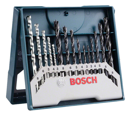 Kit Mini X-line Com 15 Brocas Para Perfurar Bosch