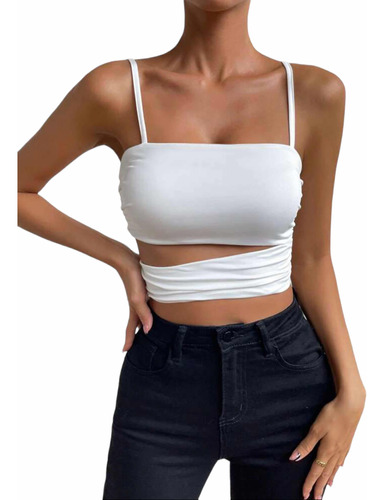 Crop Top De Mujer Color Blanco