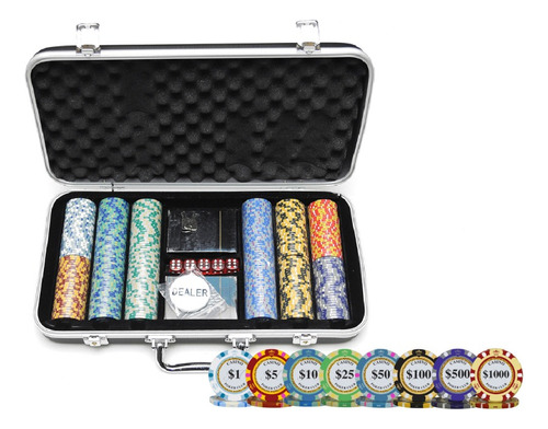 Estuche Pre Armado 300 Fichas 14 Grs Mod Casino Poker Club