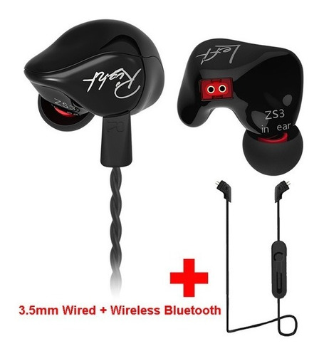 Auriculares Kz Zs3 Con Mic + Modulo De Bluetooth 4.2
