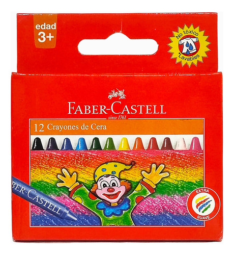 Crayones Crayon Faber De Cera Faber Castell X 12 Colores 
