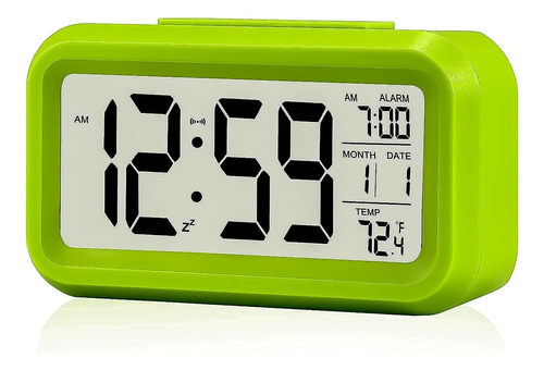 Reloj Despertador Con Fecha Y Temperatura Alarma Negro- Otec