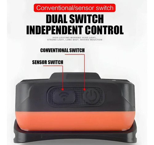Lámpara De Cabeza Led Recargable Con Sensor Y Luz Roja