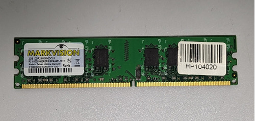 Memoria Ram Markvision Ddr2 De Escritorio De 2 Gb, 800 Mhz