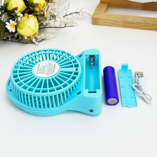 Ventilador De Escritorio Portátil Recargable Con Luz Led