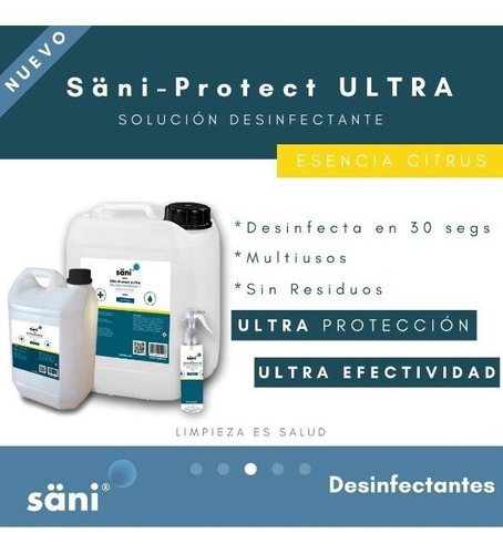 Säni-protect Ultra Present 10 L Sales Cuaternarias Y  70% A.