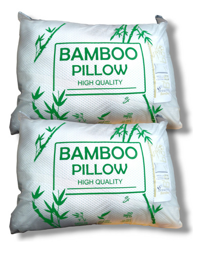 Almohadas Bamboo Pillow Matrimoniales 4 Pack Color Blanco