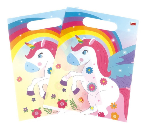 Bolsa Bolsitas Unicornio X 6 Cumpleaños - Ciudad Cotillón