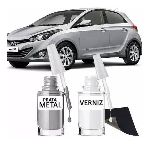 Tinta Tira Risco Automotivo Hyundai Hb20 Cor Prata Metal