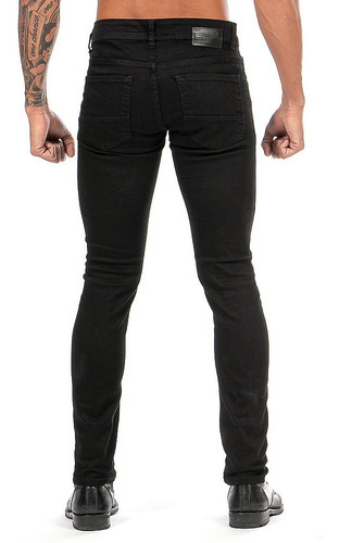 Imagen 2 de 8 de Jeans Mezclilla Stretch Negro Demolición Hombre