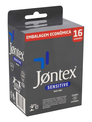 Kit 16 Camisinha Preservativo Sensitive Jontex Mais Fino 