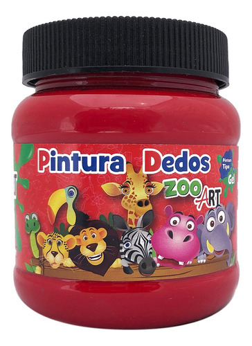 Pintura Para Dedos Escolar Zoo Art / 1 Pieza / 250 Ml Color Rojo