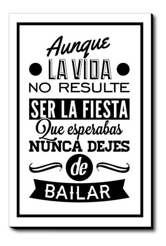 Cuadro Frase La Vida 90 Cm X 60 Cm