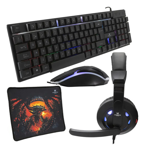 Kit 4 En 1 Monster Gamer Insertion Ultra K4125 