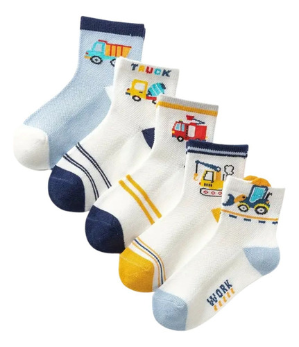 Calcetines Para Niños 6 Pares Algodon 95% Alta Calidad