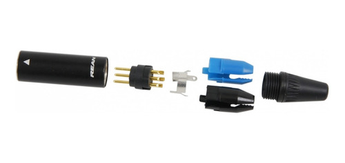 Imagem 5 de 6 de Kit 4 Plug Conector Rean Xlr Macho Mini Rt4mc-b