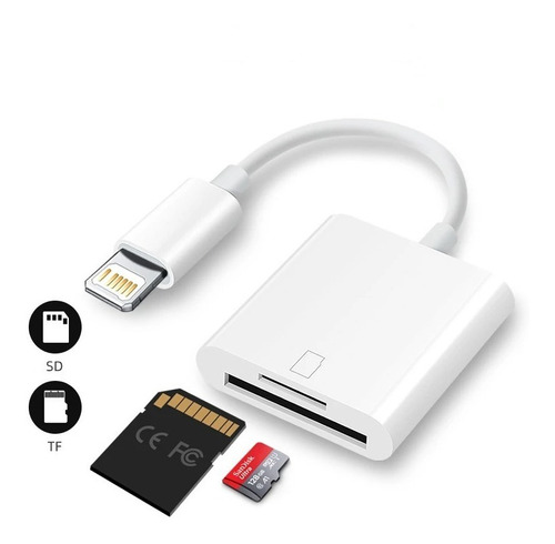 Adaptador Lightning A Microsd Para iPhone iPad Respaldos 