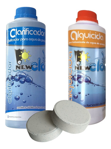 Alguicida Y Clarificador Mas 5 Pastillas Cloro Triple Acción