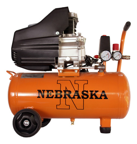 Compresor De Aire 25 Litros 1500w 8 Bar 115 Psi 2hp Nebraska Color Naranja claro Frecuencia 50 GHz