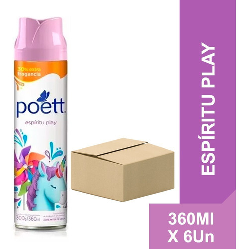 Poett Desodorante Ambiente Espiritu Play 360ml X 6un