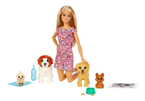 barbie con perritos que nacen