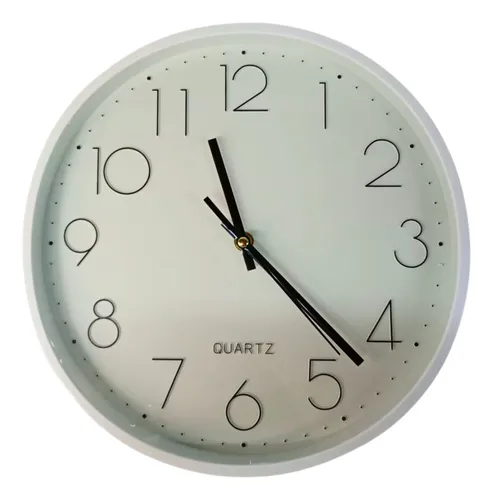 RELOJ PARED BLANCO Y GRIS 30CM.