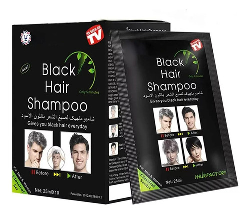 10 Shampoo Tinte Cabello Dexe Canas Negro En Sólo 5 Minutos