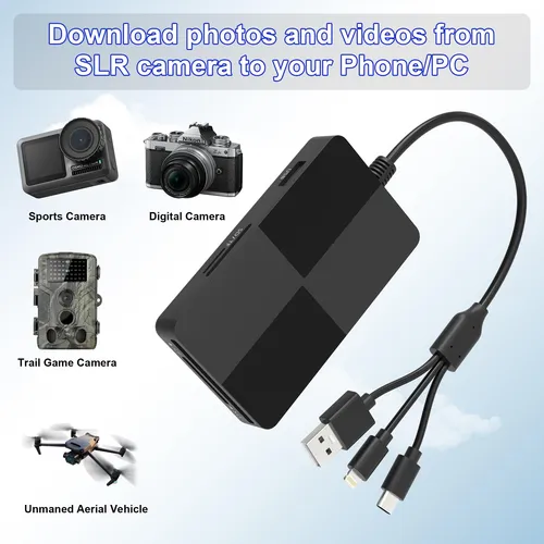 Adaptador Memorypro Duo 8 En 1 - Lightning+usb C A Sd/xd/ms/