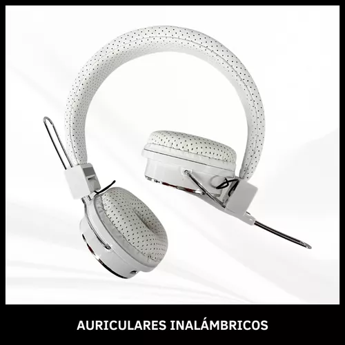 Auriculares inalámbricos Bluetooth 5.0 con micrófono y cable de carga,  color blanco