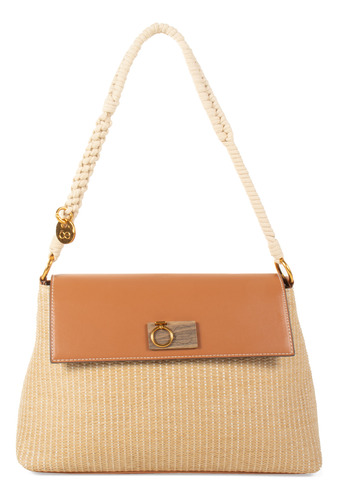 Bolsa Satchel Cloe Para Mujer Look Tejido Broche Magnético