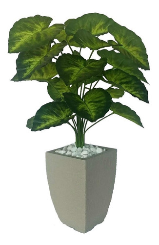 Planta Artificial Decorativa Com Vaso Cinza | Parcelamento sem juros