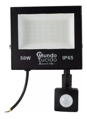 Reflector Led 50w Con Sensor De Movimiento Color De La Carcasa Negro Color De La Luz Blanco Frío 110v