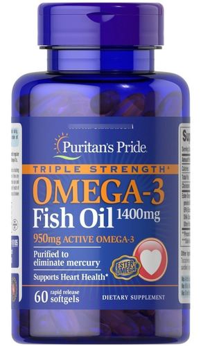 Puritan's Pride | Omega 3 Fish Oil | 1400mg | 60 Softgels