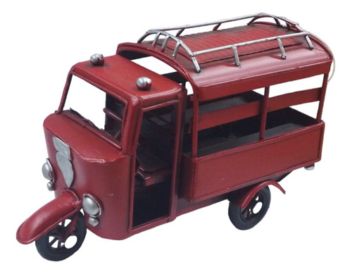 Moto Bus Rojo Decorativo De Lata 8582 Milouhobbies