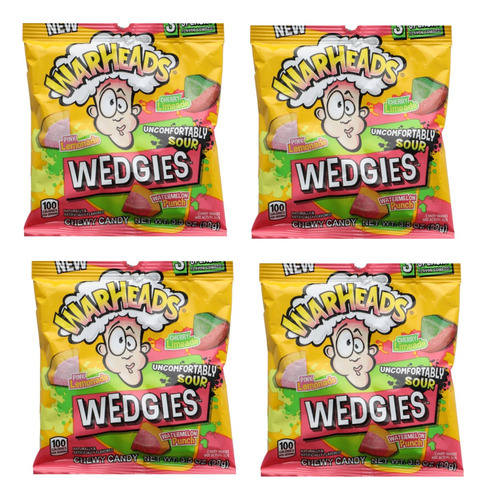 Pack 4 Gomitas Warheads Wedgies 99g Americanos