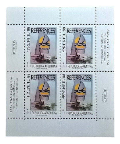 Argentina Barcos, Bloque Gj Hb 68 Prenfil 1988 Mint L13353