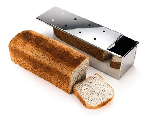 Imagen 1 de 4 de Molde Pan Lactal Miga 30x10x10 Cm Tapa Acero Inoxidable Df