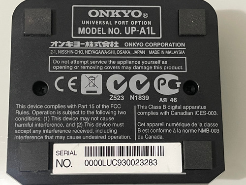 Dock Onkyo Remote Interactive Para Ipod. (Usado)