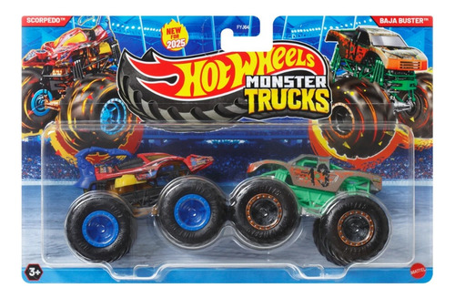 Monster Trucks Hot Whells Vs 2 Autos