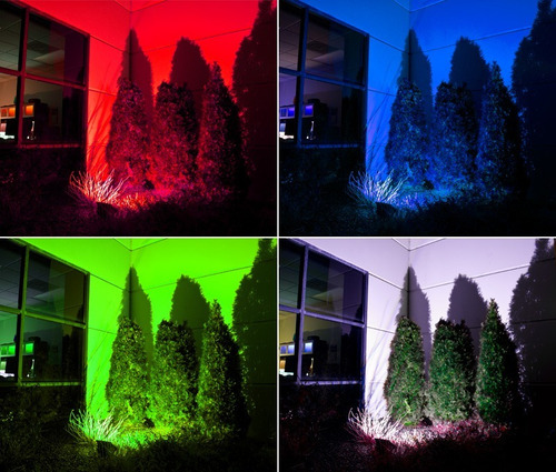 Imagen 5 de 10 de Pack 4 Unidades Reflector Led Rgb 50w Exterior 16 Colores