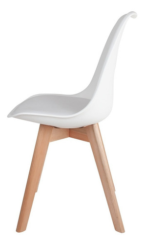 Imagem 4 de 5 de 4 Cadeiras Saarinen Leda Branco Wood Artiluminacao
