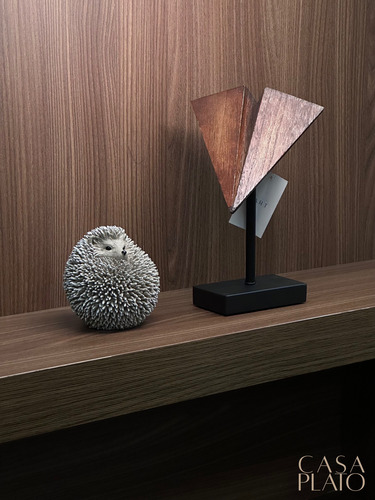 Escultura Ouriço Em Cimento Com Acabamento Mart Cor Marrom