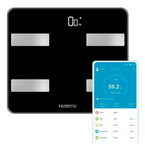 Balanza Digital Para Personas Femmto B04 Bluetooth Corporal