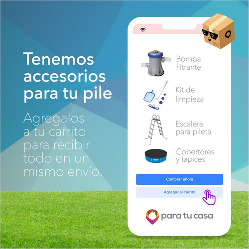 Imagen 6 de 10 de Pileta De Lona Estructural Rectangular 2500 Lts. Mor