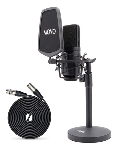 Movo Studio Mic Con Soporte De Choque Y Soporte Para De Xlr