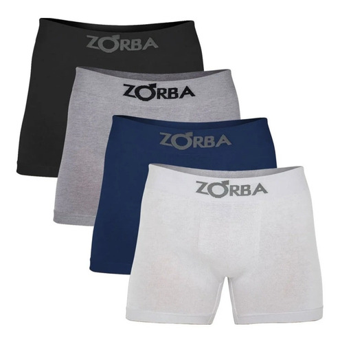 Kit 4 Cuecas Box Zorba 100% Algodão Sem Costura