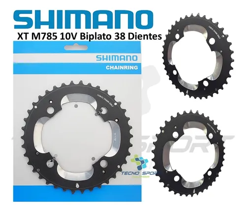 Plato Coronilla Shimano Xt M785 10 V Biplato 38 Dientes Mtb