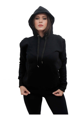 Imagen 5 de 7 de Buzo Kanguro Mujer Hoodies Friza Canguro Capucha Abrigad A02